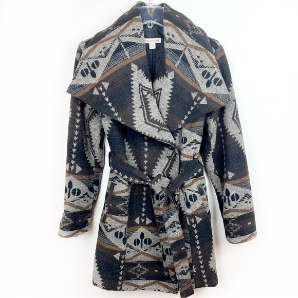 Coldwater Creek Jackets & Blazers - Coldwater Creek Southwestern Wool Blanket Wrap Coat Western Equestrian Aztec M